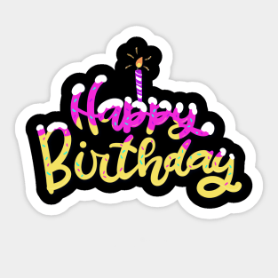 Happy Birthday Cake Sticker